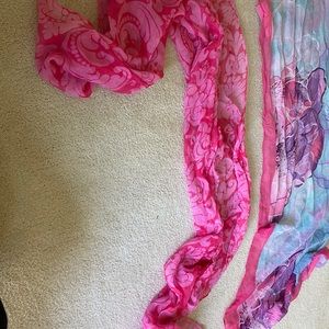 Cute hot pink tropical floral scarves NEW